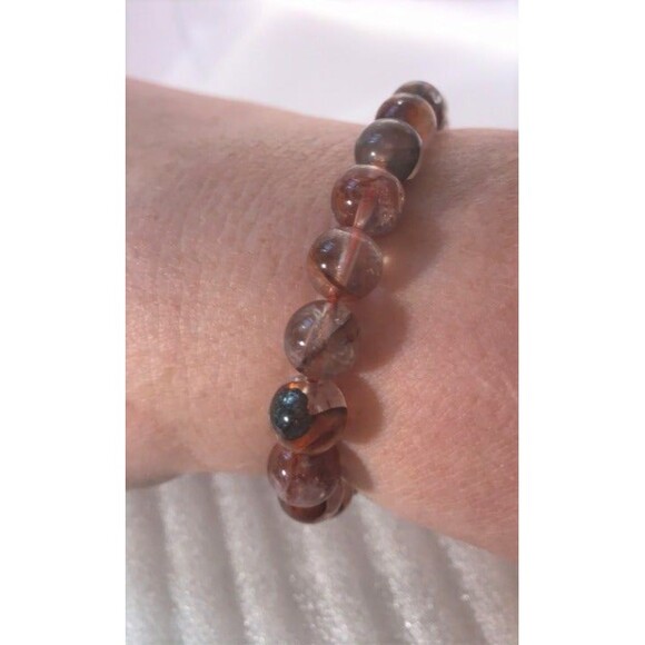 Fire Quartz Beaded Stretch Bracelet - 8mm - Picture 4 of 5